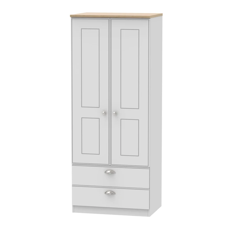 Image of Ready Assembled 2 U Albert 2 Door 2 Drawer Wardrobe (Ready Assembled) in Grey Grey Unisex