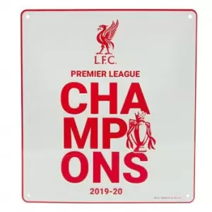 Image of Liverpool FC Premier League Champions 2020 Door Sign (One Size) (White)