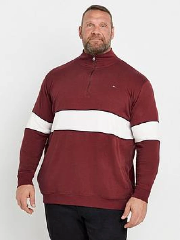 Image of BadRhino BadRhino Men Quarter Zip Sweatshirt in Burgundy Size: X-Large Burgundy 1XL Male 5063111575176