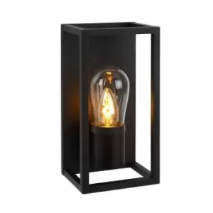 Image of Lucide Carlyn Modern Wall Light Bathroom 1xE14 IP54 Black