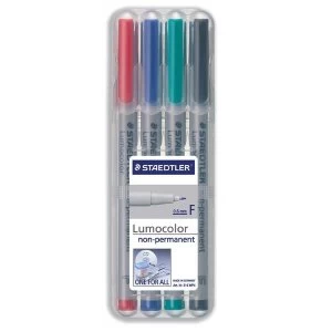 Image of Staedtler Lumocolor 316 0.6mm Non Permanent Universal Pen Assorted Colours 1 x Wallet of 4
