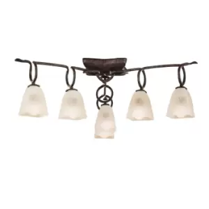 Image of (0001 001) Oberture Ceiling 6 Light E14, Brown/Black Oxide