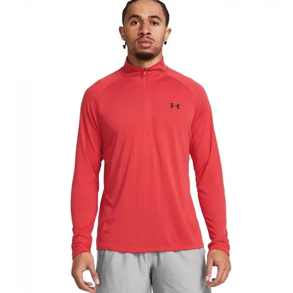Image of Under Armour Tech ?¢ Zip Long Sleeve Red Solstice/Black - XXL
