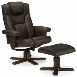 Image of Julian Bowen Malmo Swivel Recliner & Stool - Brown