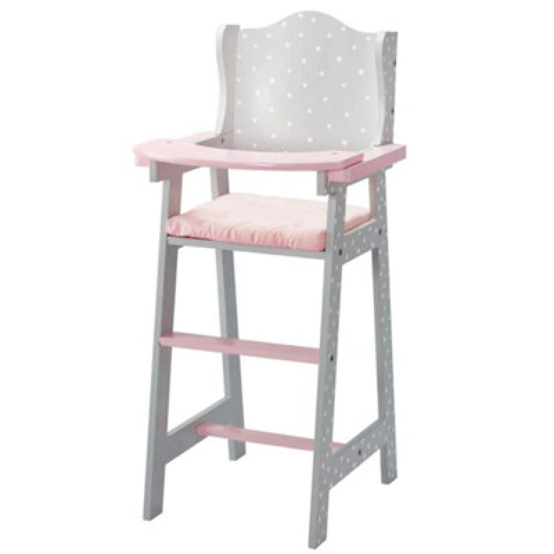 Image of Olivia's Little World Polka Dots Princess Kids Baby Doll High Chair Grey TD-0098AG