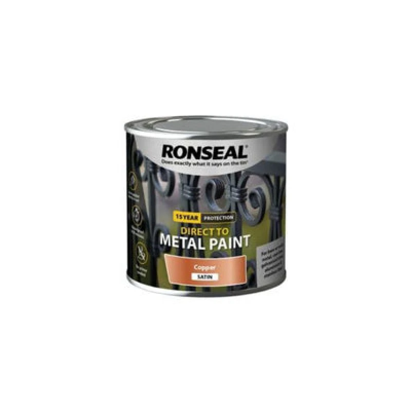 Image of Ronseal 39406 Direct to Metal Paint Copper Satin 250ml 39406