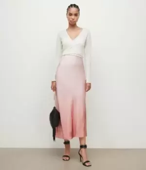 Image of AllSaints Womens Ombre 2-In-1 Dress, Pink Nectar, Size: L
