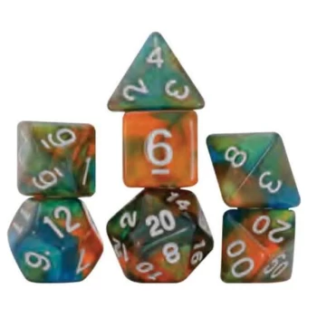 Image of Persimmon Punch Polyhedral Dice Set - Sirius Dice