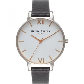 Image of White Dial Silver & Black Watch