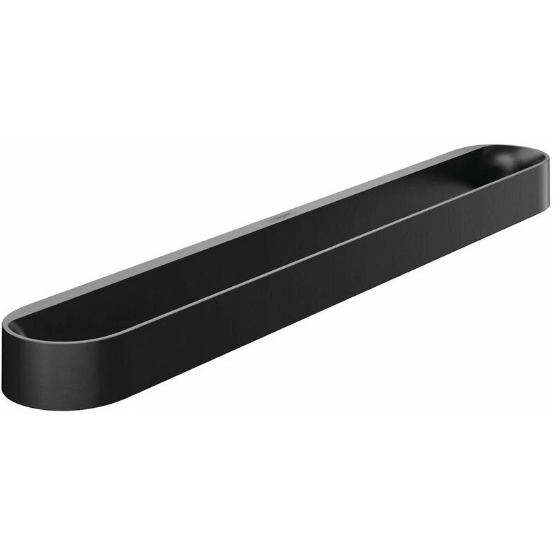 Image of Hansgrohe WallStoris Bathroom Towel Rail Hanger 58cm Matt Black Easy Install - Black - Hansgrohe 27926670