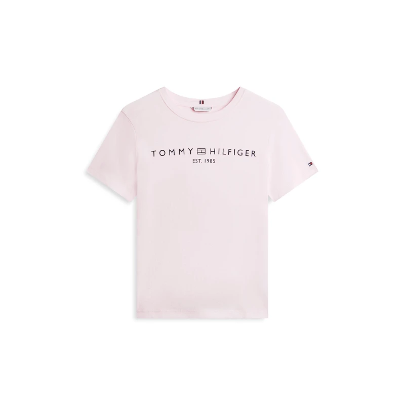 Image of Tommy Hilfiger Womens Corp Logo T-Shirt Light Pink female 8 (XS)
