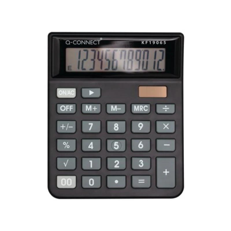 Image of Q-Connect 12 Digit Table Top Calculator Medium Black KF19065
