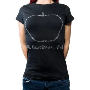Image of The Beatles - On Apple Womens Large T-Shirt - Black