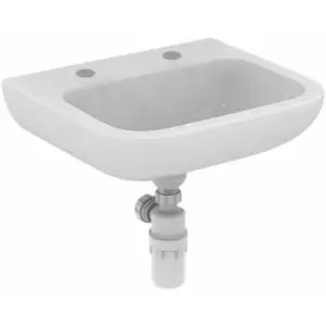 Image of Portman 21 Wall Hung Cloakroom Basin No Overflow 500mm Wide - 2 Tap Hole - Armitage Shanks