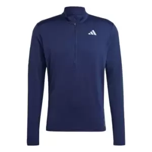 Image of adidas Own the Run half Zip Long-Sleeve Top Mens - Blue
