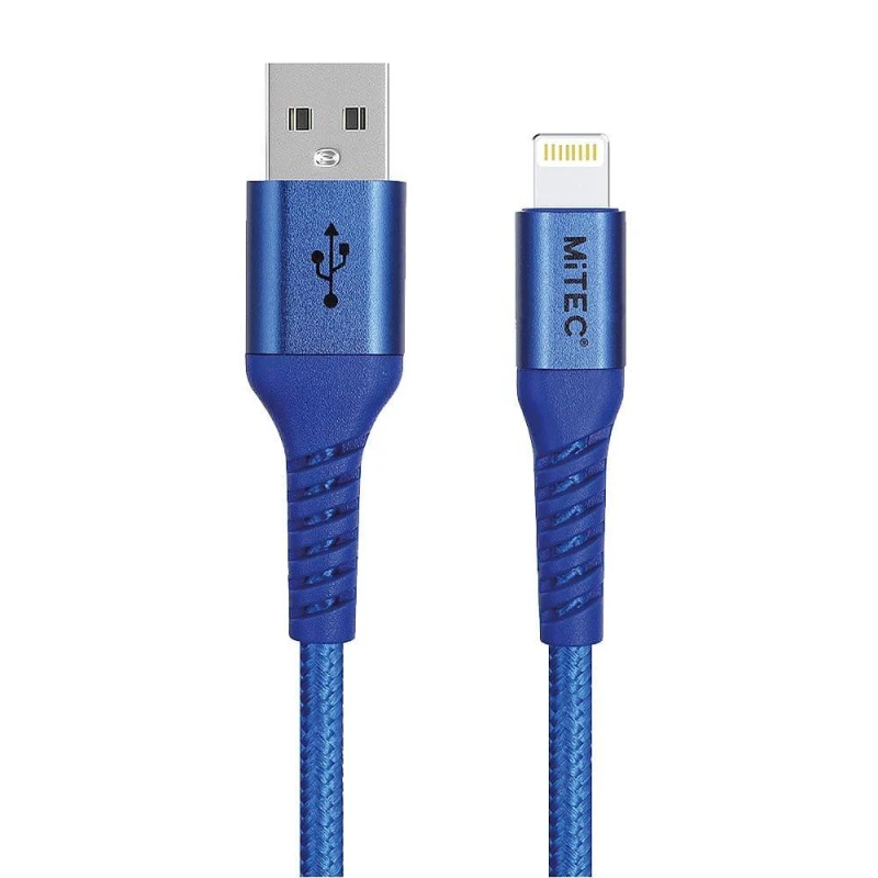 Image of MiTEC MITEC 1M MFI LIGHTNING BRAIDED CABLE Blue Blue One Size