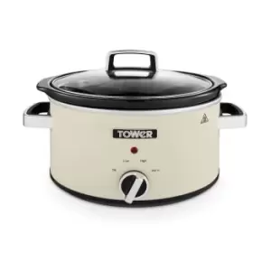 Image of Tower T16032PEB Infinity Stone 3.5L Slow Cooker - Cream
