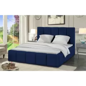 Image of Lurita Bed Small Double Plush Velvet Blue