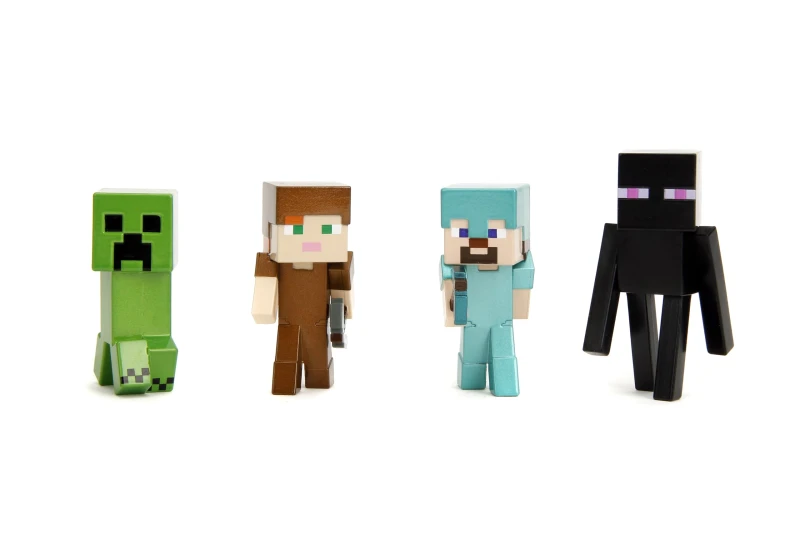 Image of Minecraft Minecraft 2.5 inches Diecast Figure-Pack of 4