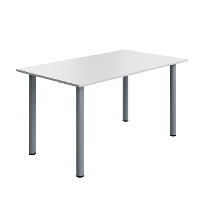 Image of Serrion Pole Leg Rectangular Table 1400x800x730mm White/Silver KF800282