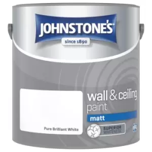 Image of No Ordinary Paint Water Based Interior Vinyl Matt Emulsion Pure Brilliant White 2.5 Litre - Johnstones