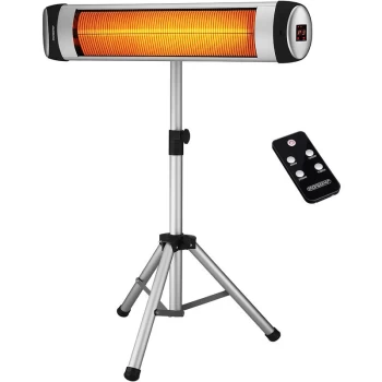Image of Monzana - Infrared Heater MZH2500 Tripod 2500W 3-Step Timer Remote Control Heater Patio Heater Silver