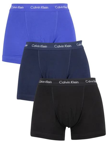 Image of Calvin Klein (M) Calvin Klein 3 Pack Mens Boxer Trunks Cotton Stretch Underwear