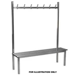 Image of 2.5m Single Sided Aqua Solo Changing Room Bench - Stainless Steel Seat