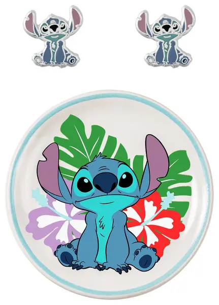 Image of Disney Lilo and Stitch Stud Earrings and Trinket Tray Set