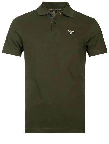 Image of Barbour Tartan Pique Polo Shirt Forest Green 3XL