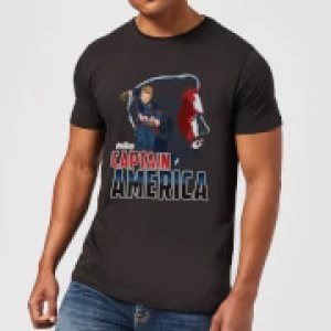 Image of Avengers Captain America Mens T-Shirt - Black - M