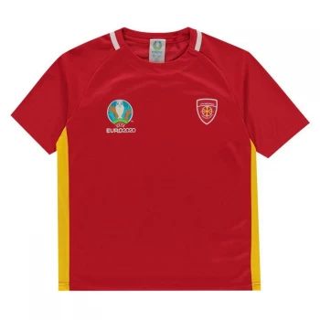Image of UEFA Euro 2020 Macedonia Polyester T Shirt - Red