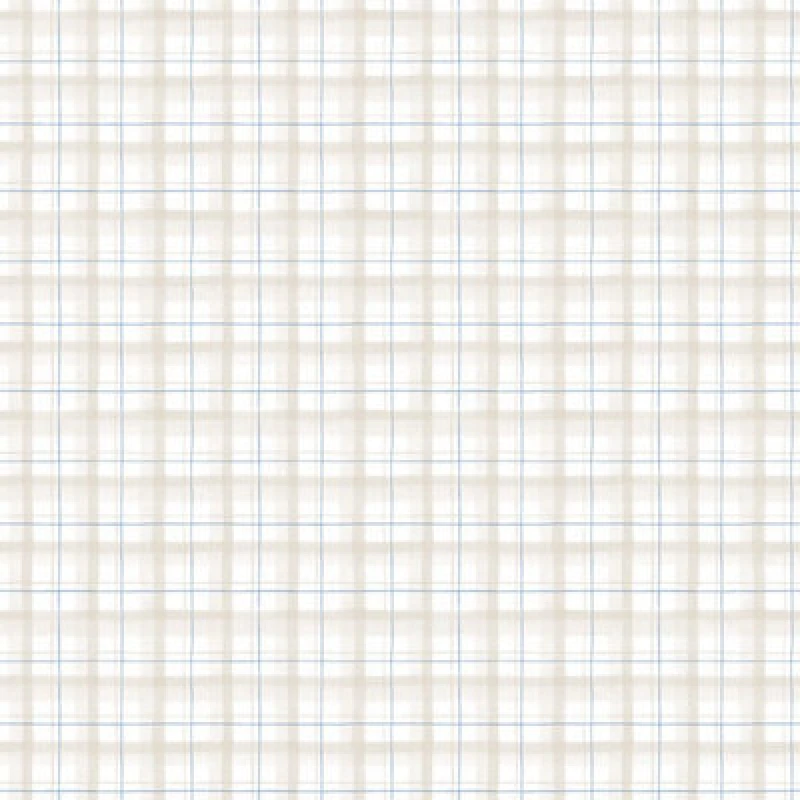 Image of Galerie Country Cottage Blue Beige Country Check Smooth Wallpaper