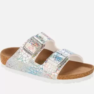 Image of Birkenstock Kids Arizona Kids Sandals - Flashy Hologram Silver - UK 11 Kids