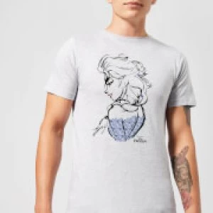 Image of Disney Frozen Elsa Sketch Mens T-Shirt - Grey - S