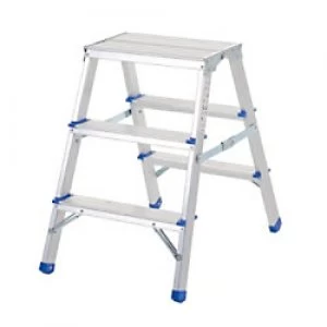 Image of GPC Folding Ladder 3 Steps Aluminium Capacity: 150 kg