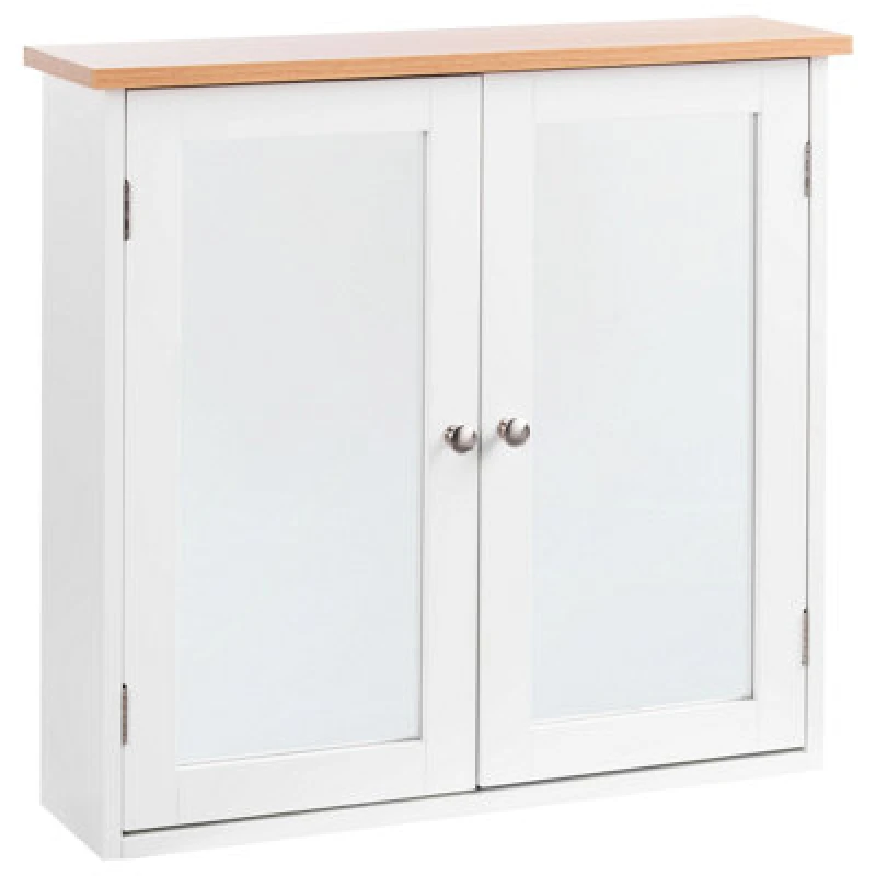 Image of Beliani Bathroom Wall Mounted Mirror Cabinet Alamos 65cm 60 Cm White