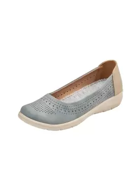 Image of Cotton Traders Womens Soft Step Laser Cut Shoes in Blue