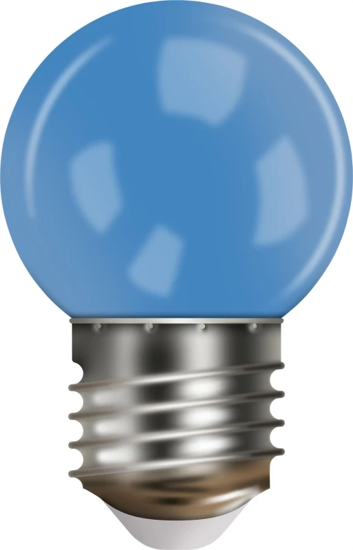 Image of Easy-Connect Festoon 2W Blue Coloured LED Golf Ball Anti Shatter Polycarbonate G45 E27 ELV-601563 Festoon Bulb