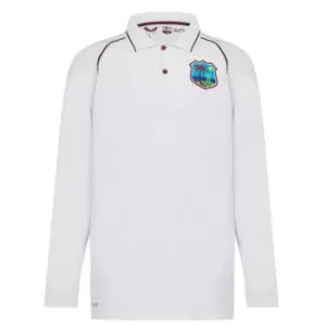 Image of Castore West Indies Long Sleeve Mens Polo - White