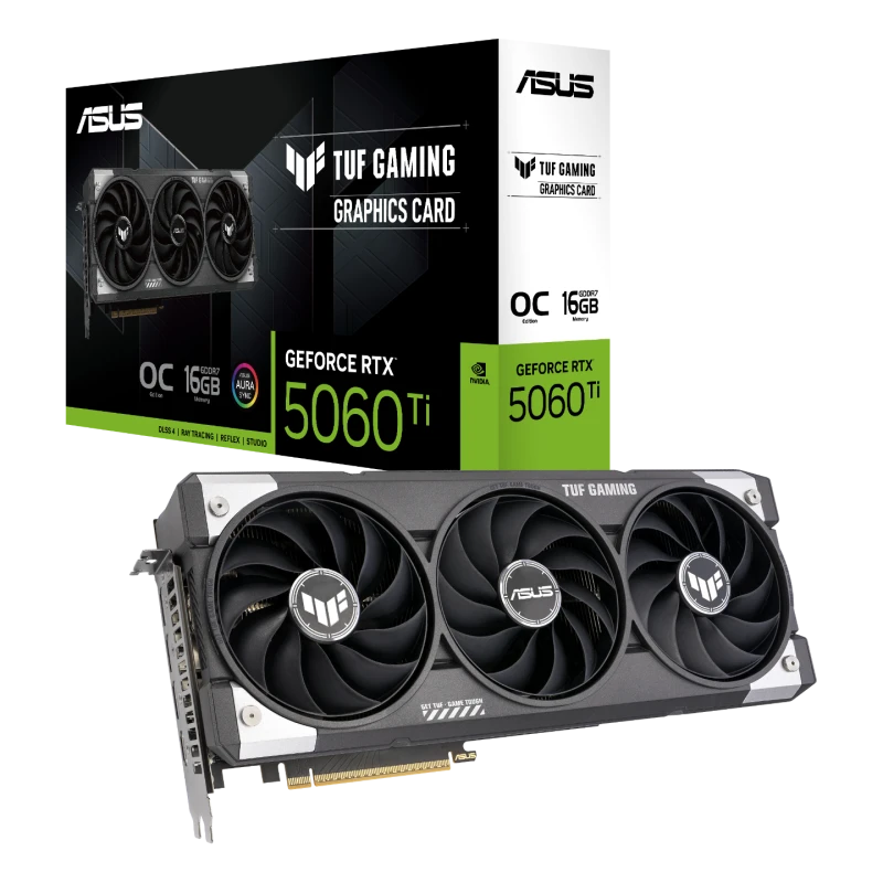 Image of ASUS TUF Gaming NVIDIA GeForce RTX 5060 Ti 16GB GDDR7 OC Edition Graphics Card - 90YV0MG0-M0NA00