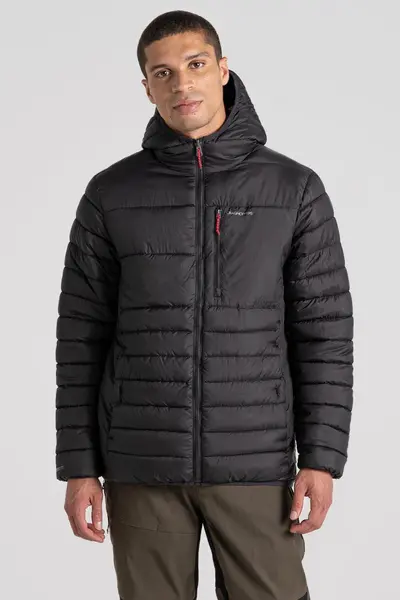 Image of Craghoppers 'Compresslite VIII' Thermo Pro Hooded Hiking Jacket Black