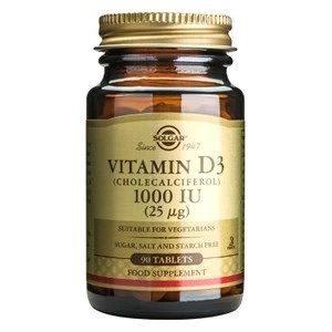 Image of Solgar Vitamin D3 Cholecalciferol 1000IU 25ug Tablets 90 Tabs