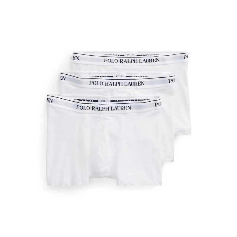 Image of Polo Ralph Lauren Mens 3 Pack Cotton Trunks White male Medium