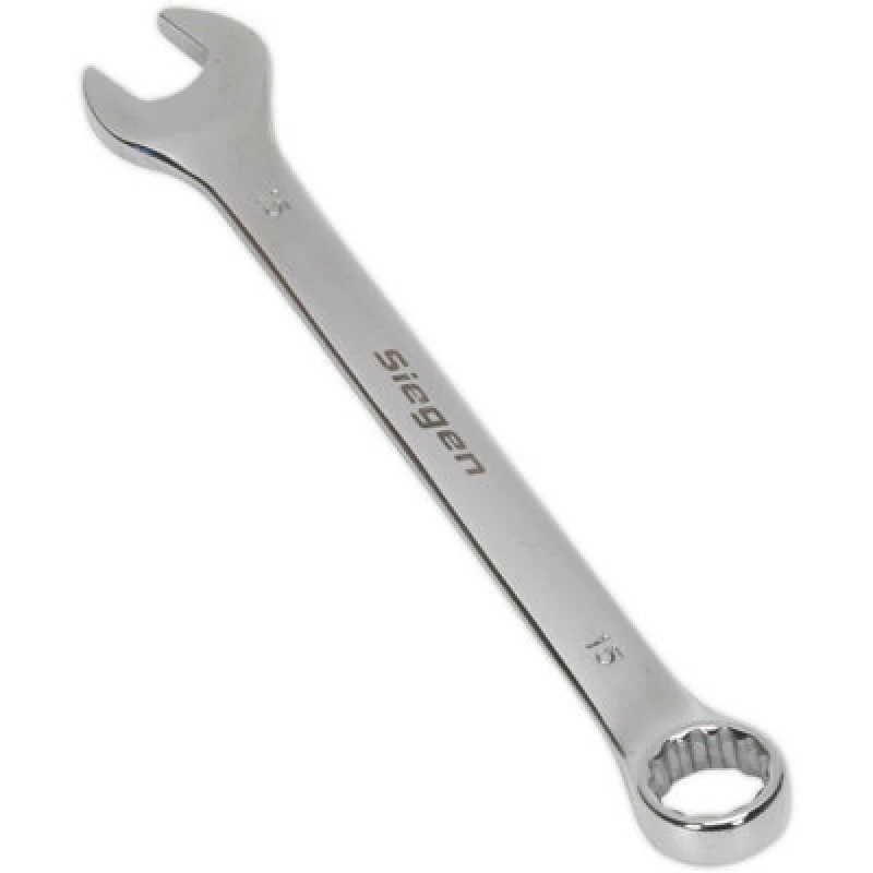 Image of Loops Hardened Steel Combination Spanner - 15mm - Polished Chrome Vanadium Wrench Metallics
