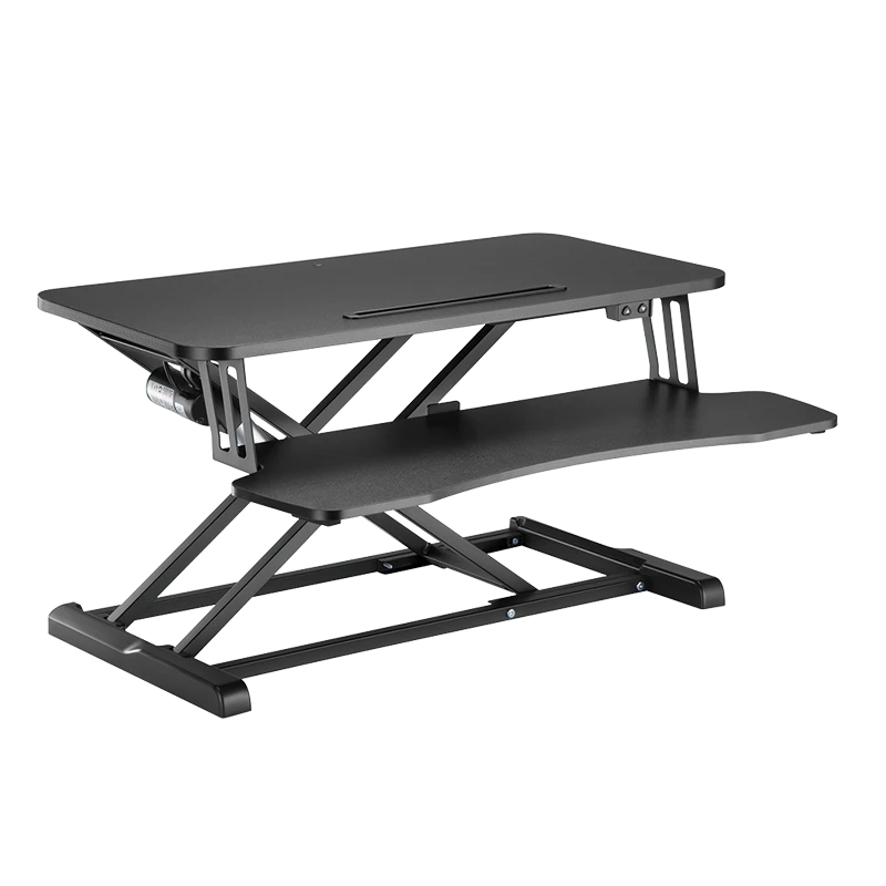 Image of LogiLink Sit-stand desk converter. single motor. w/ keyboard tray. bla