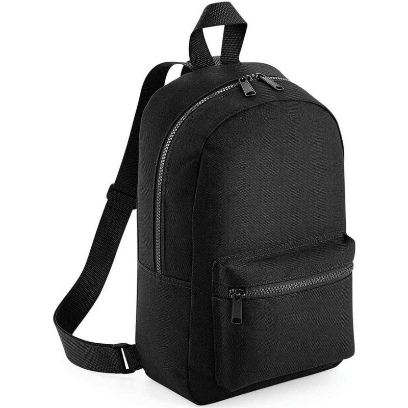 Image of Bagbase Mens Essential Fashion Mini Backpack in Black Male