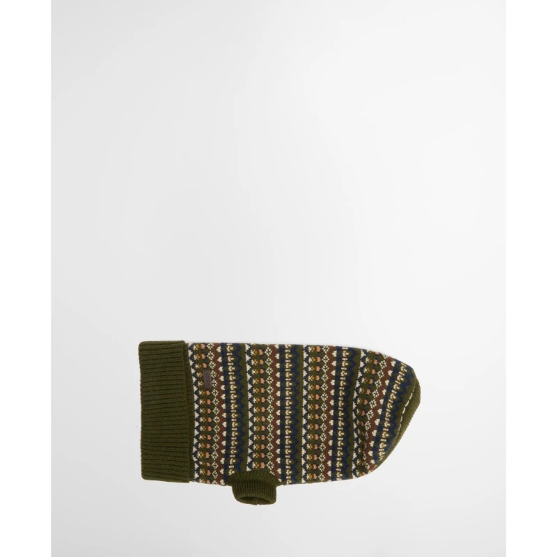 Image of Barbour Marlow Fair Isle Dog Jumper Olive unisex Large