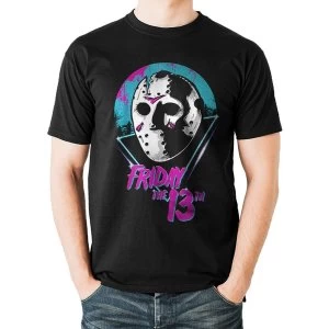 Image of Friday The 13th - Unisex Medium 80's Mask T-Shirt (Black)