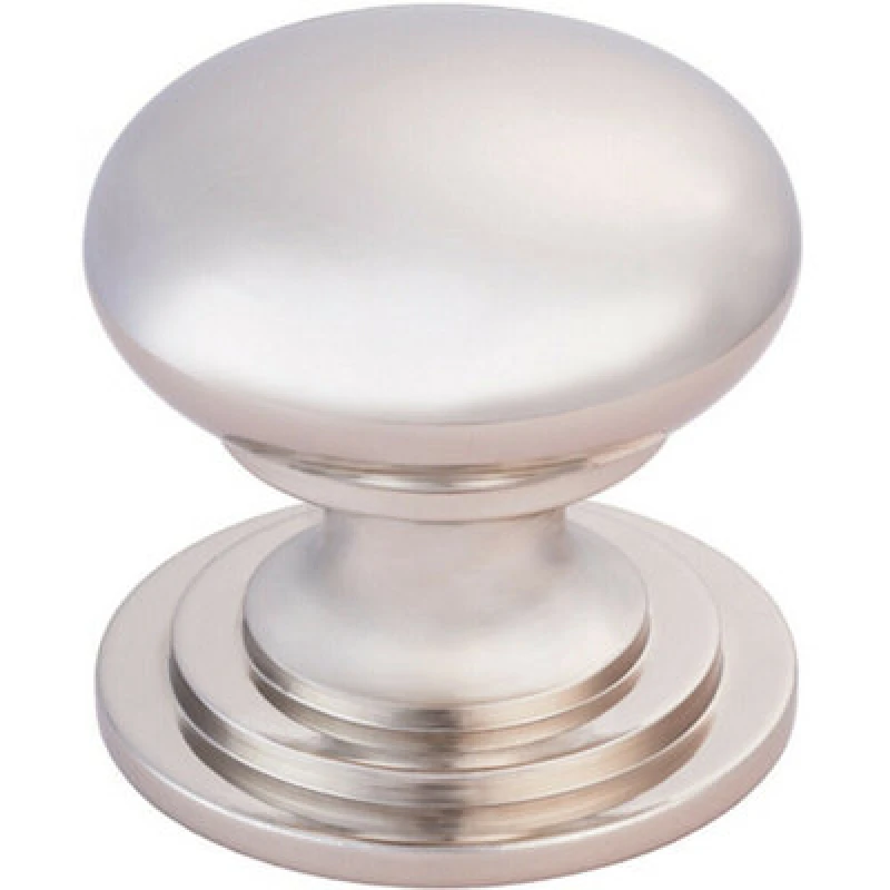 Image of Loops Victorian Round Cupboard Door Knob 38mm Dia Polished Nickel Cabinet Handle Metallics unisex